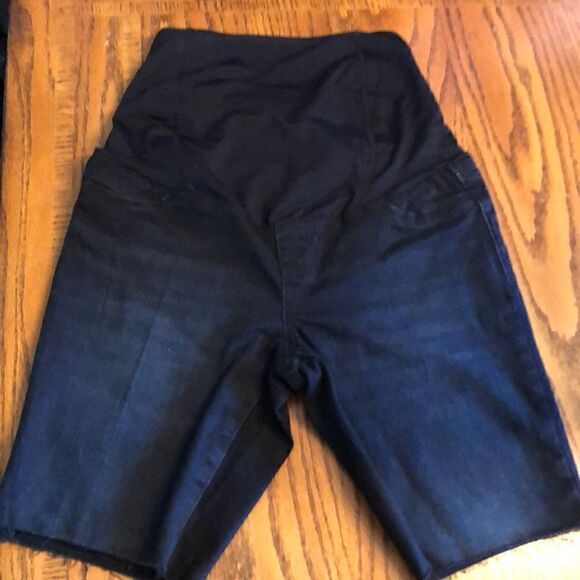 Over Belly Maternity Jean Shorts - NWOT in black - Picture 1 of 10